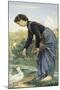 Young Woman Feeding a Duck, 1871-Cristiano Banti-Mounted Giclee Print