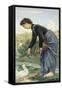 Young Woman Feeding a Duck, 1871-Cristiano Banti-Framed Stretched Canvas