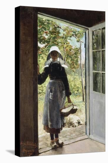 Young Woman from Boyardville (Ile D'Oléron) on the Doorstep-Anna Bilinska-Stretched Canvas