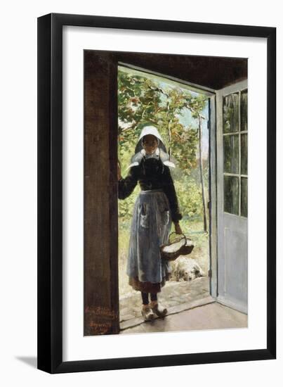 Young Woman from Boyardville (Ile D'Oléron) on the Doorstep-Anna Bilinska-Framed Giclee Print