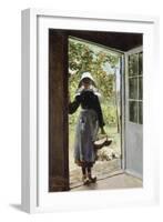 Young Woman from Boyardville (Ile D'Oléron) on the Doorstep-Anna Bilinska-Framed Giclee Print