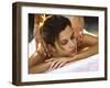 Young Woman Getting a Back Massage-null-Framed Photographic Print