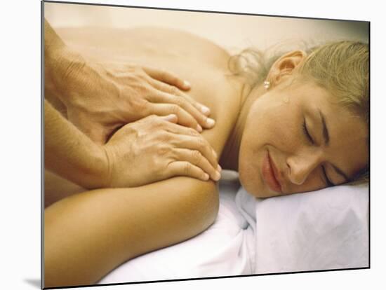 Young Woman Getting a Shoulder Massage-null-Mounted Photographic Print