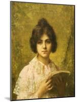 Young Woman Holding a Book-Alexei Alexeivich Harlamoff-Mounted Giclee Print