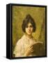 Young Woman Holding a Book-Alexei Alexevich Harlamoff-Framed Stretched Canvas