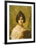 Young Woman Holding a Book-Alexei Alexeivich Harlamoff-Framed Giclee Print