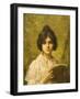 Young Woman Holding a Book-Alexei Alexeivich Harlamoff-Framed Giclee Print