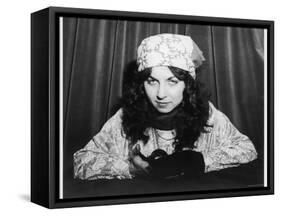 Young Woman Holding a Crystal Ball-null-Framed Stretched Canvas