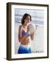 Young Woman Holding a Volleyball-null-Framed Photographic Print