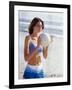 Young Woman Holding a Volleyball-null-Framed Photographic Print