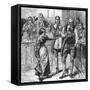 Young Woman Holding Her Dress While Speaking in Courtroom-null-Framed Stretched Canvas