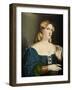 Young Woman in a Blue Dress, with Fan, 1512-1514-Jacopo Palma Il Vecchio the Elder-Framed Giclee Print