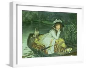 Young Woman in a Boat, or Reflections, circa 1870-James Tissot-Framed Giclee Print