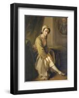 Young Woman in a Fawn Dress-Philippe Mercier-Framed Giclee Print