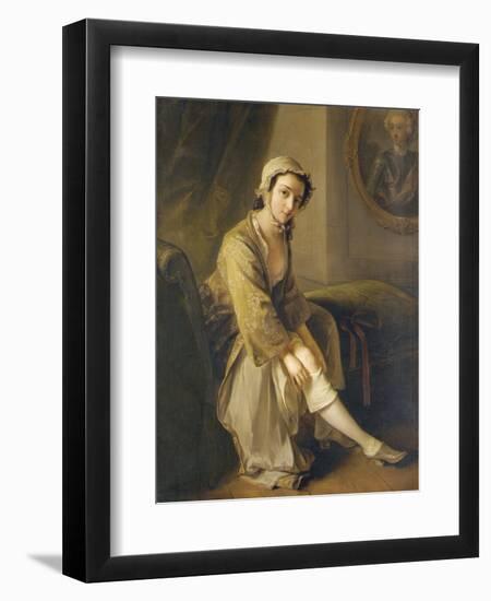 Young Woman in a Fawn Dress-Philippe Mercier-Framed Giclee Print