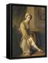 Young Woman in a Fawn Dress-Philippe Mercier-Framed Stretched Canvas