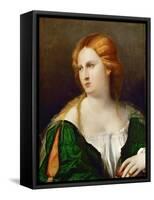 Young Woman in a Green Dress, a Box in Her Hand, Ca 1514-Jacopo Palma Il Vecchio the Elder-Framed Stretched Canvas