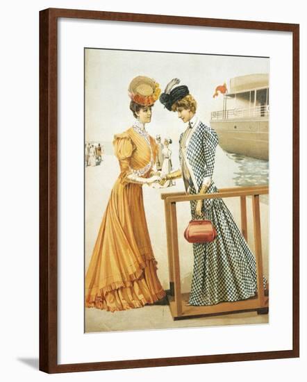 Young Woman in a Long Dress, an Illustration from Wiener Mode, 1902-null-Framed Giclee Print