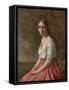 Young Woman in a Pink Skirt, C.1845-50 (Oil on Canvas)-Jean Baptiste Camille Corot-Framed Stretched Canvas