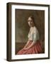 Young Woman in a Pink Skirt, C.1845-50 (Oil on Canvas)-Jean Baptiste Camille Corot-Framed Giclee Print