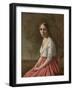 Young Woman in a Pink Skirt, C.1845-50 (Oil on Canvas)-Jean Baptiste Camille Corot-Framed Giclee Print