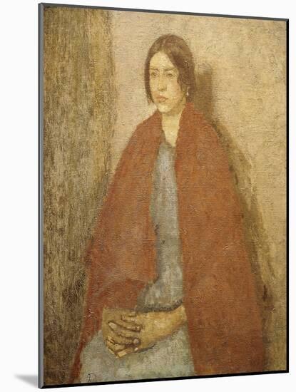 Young Woman in a Red Shawl-Gwen John-Mounted Giclee Print