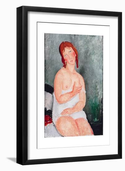 Young Woman in a Shirt, 1818-Amedeo Modigliani-Framed Giclee Print