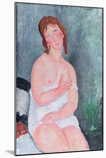 Young Woman in a Shirt, or the Little Milkmaid, 1917-18-Amedeo Modigliani-Mounted Giclee Print