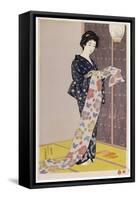 Young Woman in a Summer Kimono, 1920-Goyo Hashiguchi-Framed Stretched Canvas