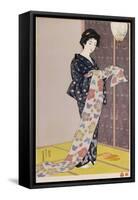 Young Woman in a Summer Kimono-Hashiguchi Goyo-Framed Stretched Canvas