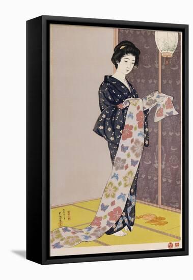 Young Woman in a Summer Kimono-Hashiguchi Goyo-Framed Stretched Canvas