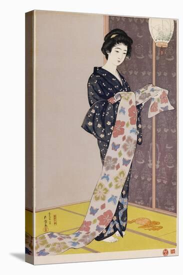 Young Woman in a Summer Kimono-Hashiguchi Goyo-Stretched Canvas