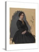 Young Woman in Black, 1861-5-Edgar Degas-Stretched Canvas