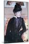 Young Woman In Black-Mary Cassatt-Mounted Art Print