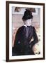 Young Woman In Black-Mary Cassatt-Framed Art Print