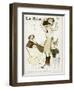 Young Woman in Corset Chemise and Stockings Secures Her New Hat-Jacques Wely-Framed Art Print