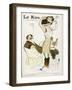 Young Woman in Corset Chemise and Stockings Secures Her New Hat-Jacques Wely-Framed Art Print