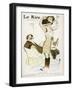 Young Woman in Corset Chemise and Stockings Secures Her New Hat-Jacques Wely-Framed Art Print