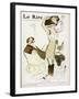 Young Woman in Corset Chemise and Stockings Secures Her New Hat-Jacques Wely-Framed Art Print