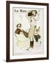 Young Woman in Corset Chemise and Stockings Secures Her New Hat-Jacques Wely-Framed Art Print