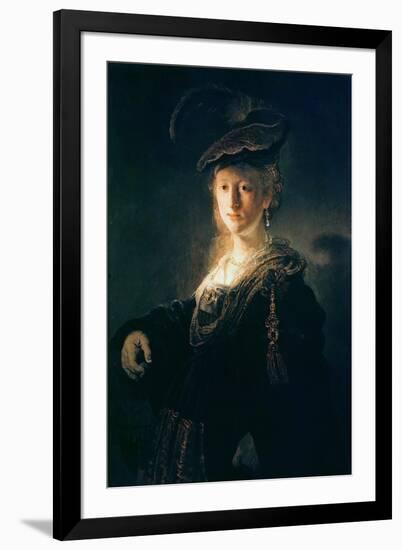 Young Woman in Fancy Dress-Rembrandt van Rijn-Framed Giclee Print