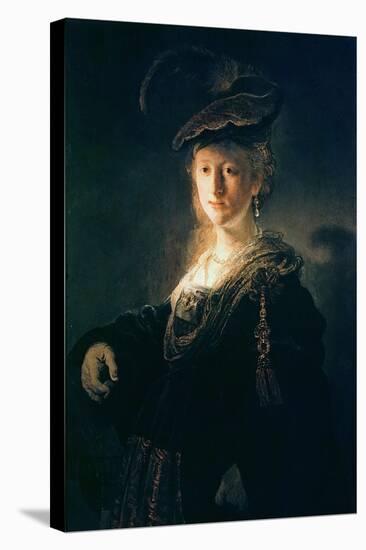 Young Woman in Fancy Dress-Rembrandt van Rijn-Stretched Canvas