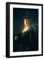 Young Woman in Fancy Dress-Rembrandt van Rijn-Framed Giclee Print