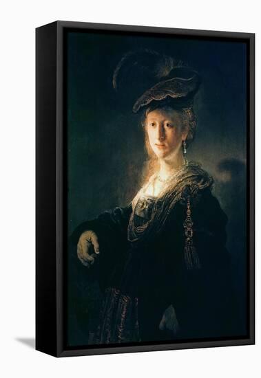 Young Woman in Fancy Dress-Rembrandt van Rijn-Framed Stretched Canvas