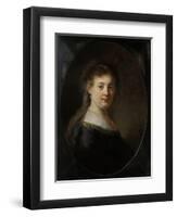 Young Woman in Fantasy Costume, 1633-Rembrandt van Rijn-Framed Premium Giclee Print