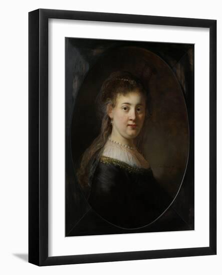 Young Woman in Fantasy Costume, 1633-Rembrandt van Rijn-Framed Giclee Print