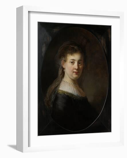 Young Woman in Fantasy Costume, 1633-Rembrandt van Rijn-Framed Giclee Print