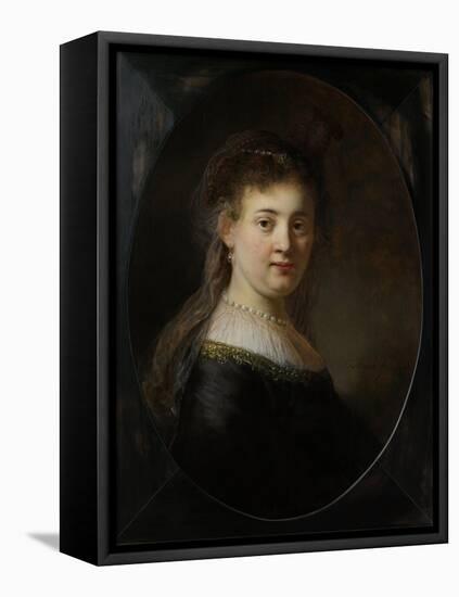 Young Woman in Fantasy Costume-Rembrandt van Rijn-Framed Stretched Canvas