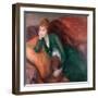 Young Woman in Green, C.1915 (Oil on Canvas)-William James Glackens-Framed Giclee Print