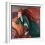 Young Woman in Green, C.1915 (Oil on Canvas)-William James Glackens-Framed Giclee Print